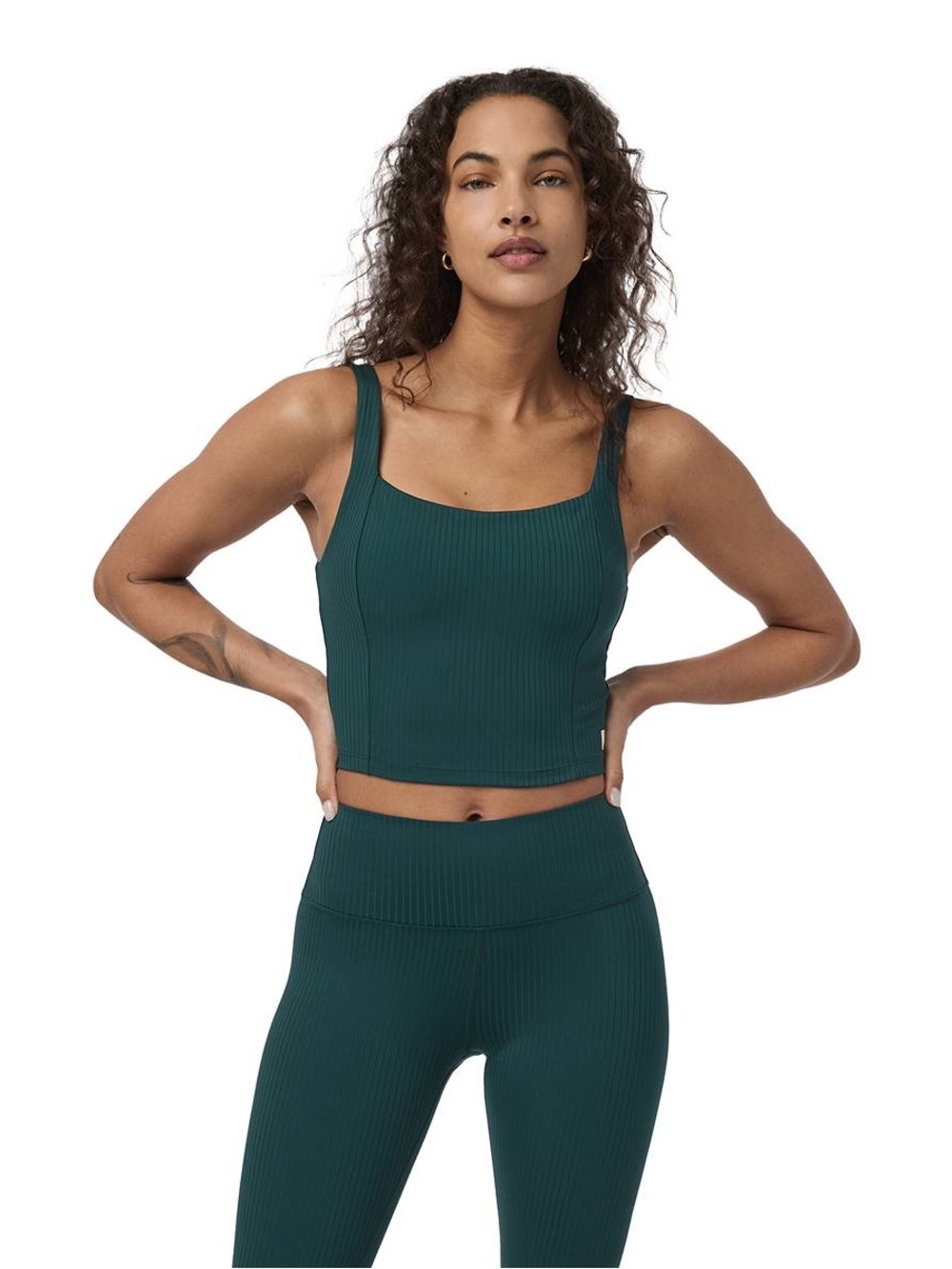 Vuori Inversion Rib Support Tank with padding in moss color size XS NWT